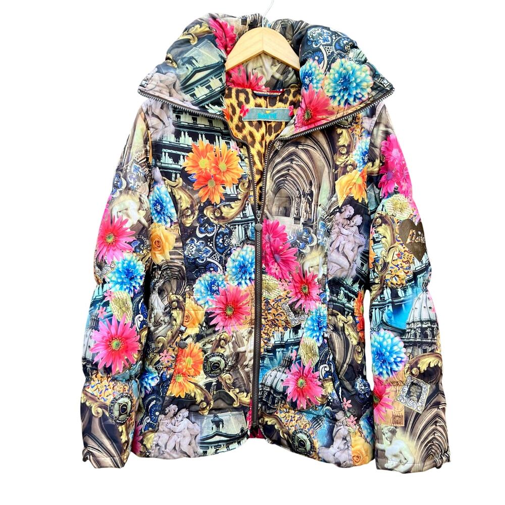 Vintage DAiTE Art AOP Puffer Zip Up Jacket Medium 18x29